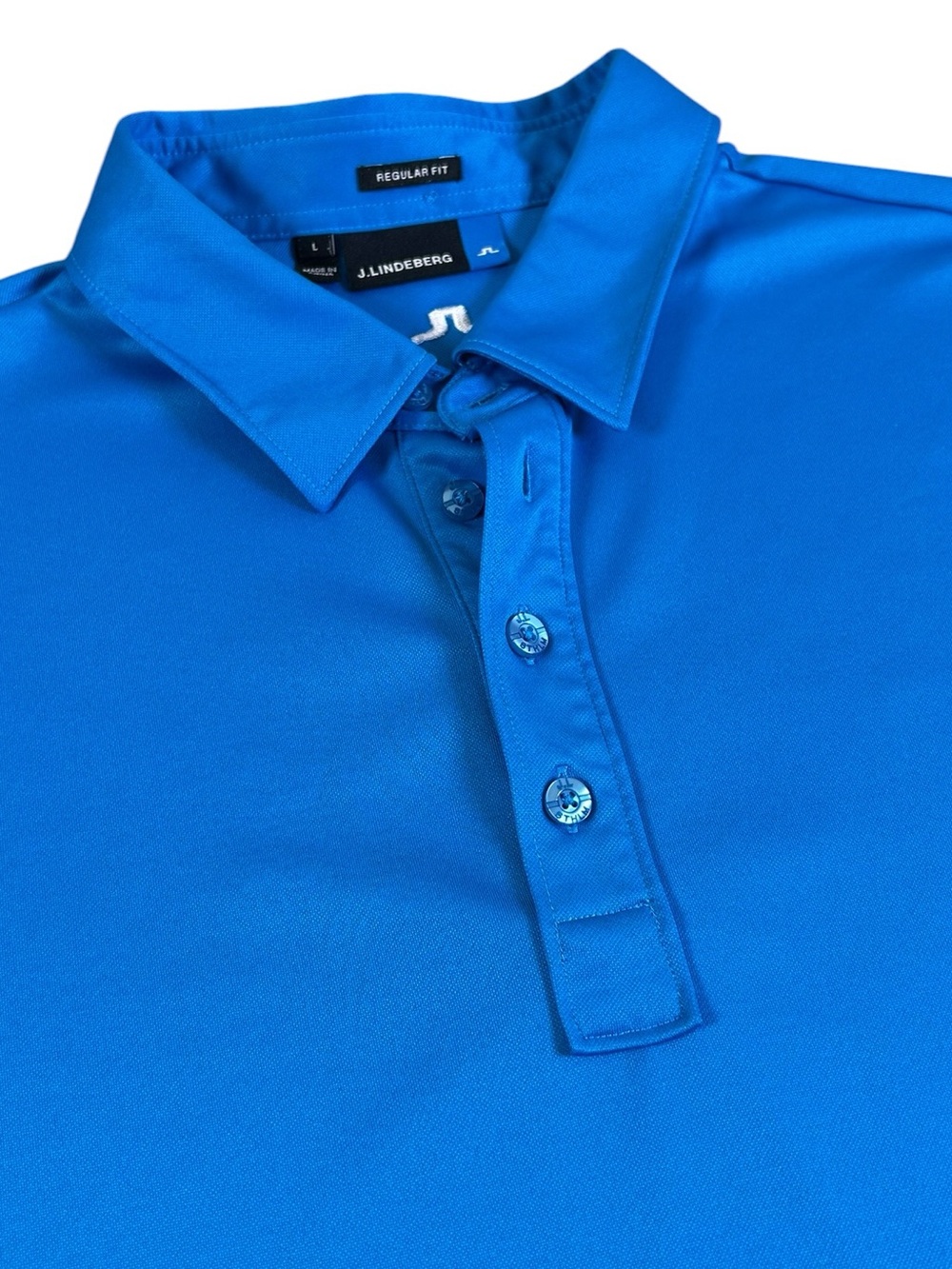 J.LINDEBERG Hunter Fieldsensor Polo Blue Regular Fit Golf Performance Shirt L